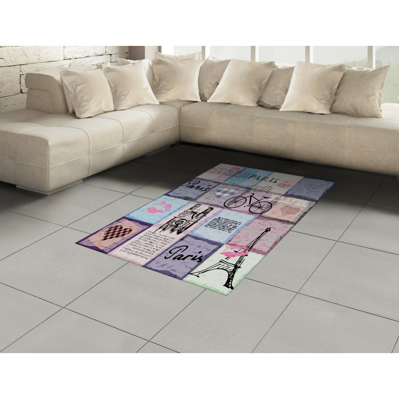 Tapis décoratif à fibres longues haute densité en polyester et coton Paris, Rectangle— 4 pi x 5 pi 8 po