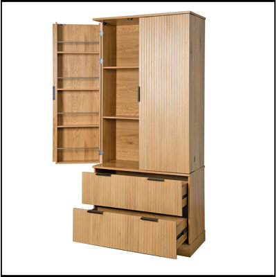 Kitchen Rundelle with 2 Large Drawers and 8-Door Spice Rack