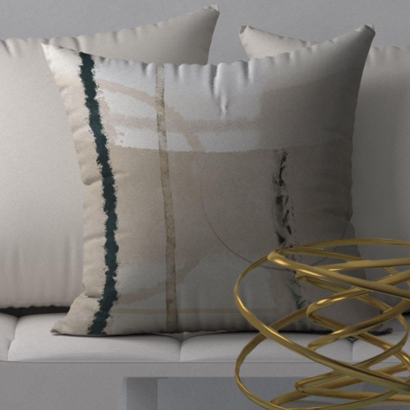 Abstract Throw Pillow, 18" H x 18" W