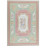 Hand-Knotted High-Quality Ivory and Rose Area Rug