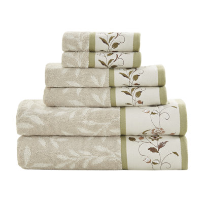 Raheem Embroidered Cotton Jacquard Towel Set