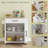Kitchen Island With Storage, Rolling Kitchen Cart With AC Outlets And USB Ports, Microwave Stand With Towel And Spice Rack-1090294753