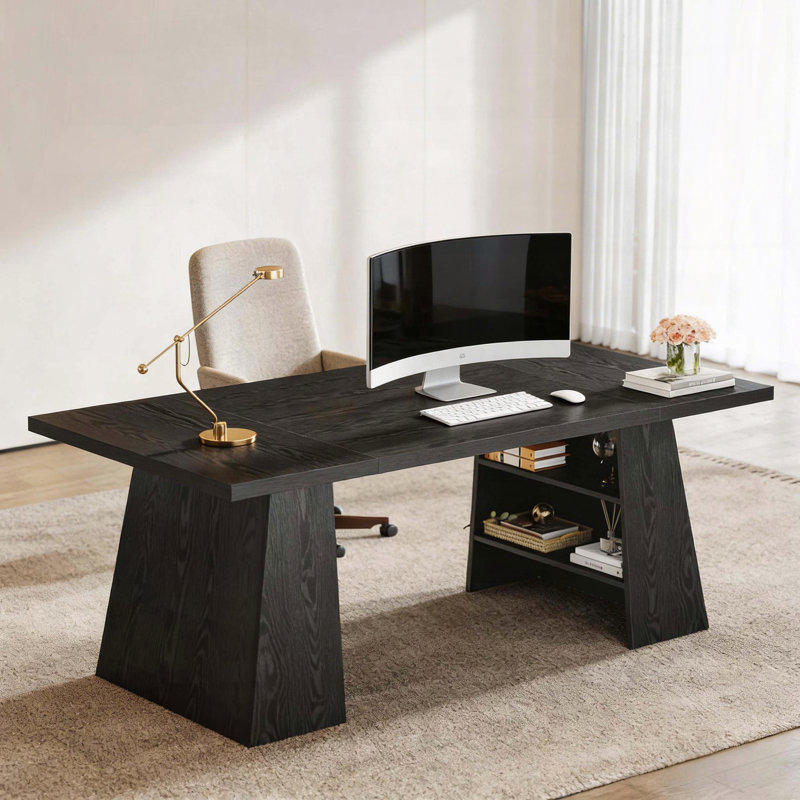 63" Double Pedestal Executive Desk – 300lbs Capacity, with 4 Shelves