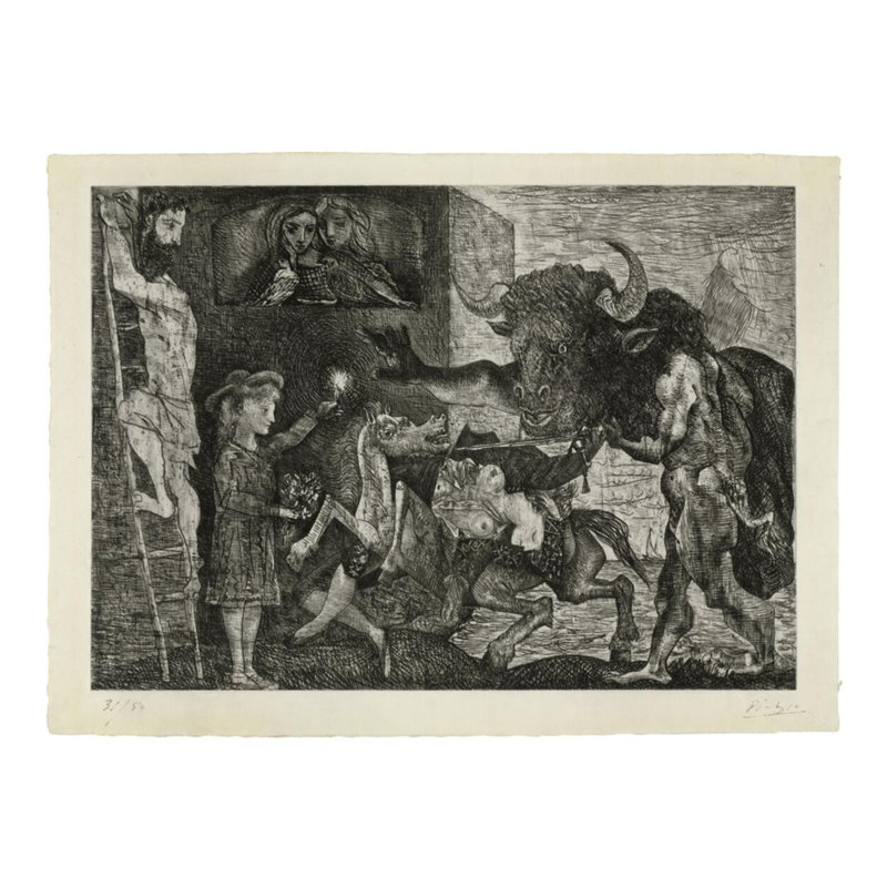 Minotauresthy par Pablo Picasso - Estampe numérique, H 16 po x l 20 po