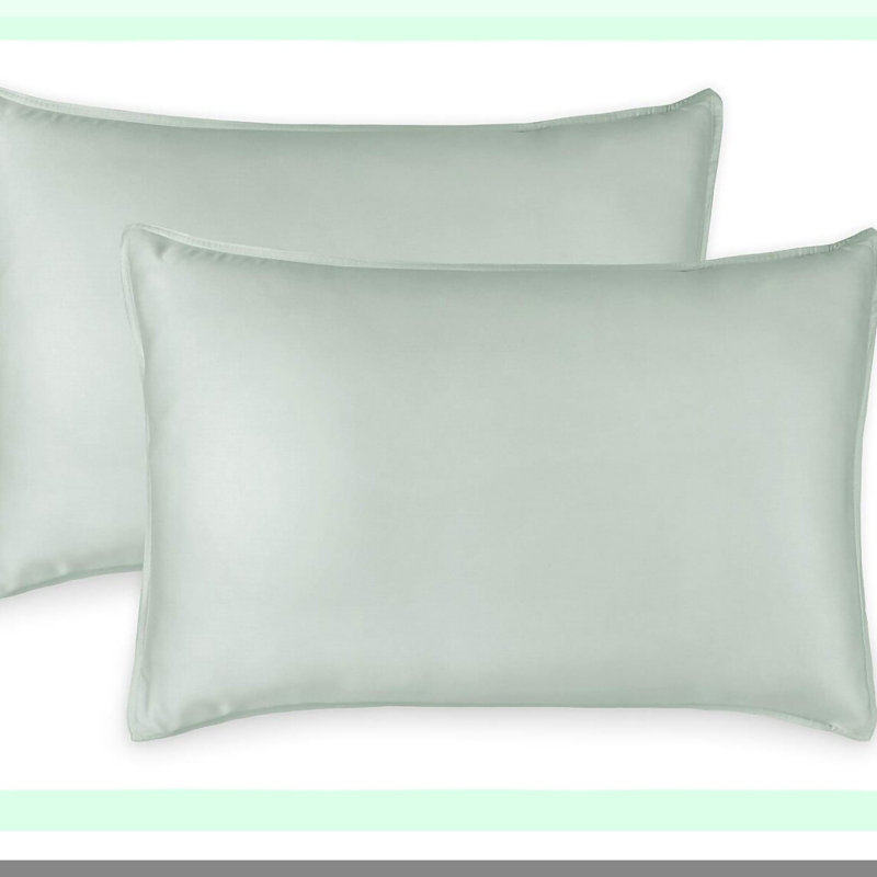 Cooling Viscose Queen Pillowcase Set - Luxuriously Soft 2pc 20x30 inch Pillowcases with Double Stitching & Envelope Closure - Sea Glass