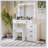 Adjustable White Dressing Table With 5 Drawers And Multi-Light LED Mirror For Organized Storage And Perfect Illumination