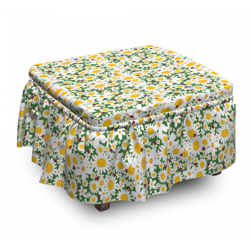 Housse pour repose-pieds chamomiles en cascade