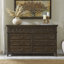 Lit à panneau, commode et miroir Trelawny, brun selle-95433721