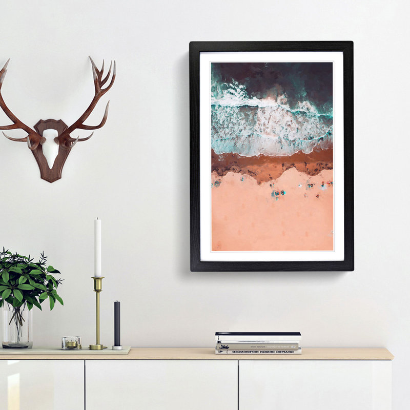 Blacks Beach in San Diego Cali in Abstract - Picture Frame Graphic Art Print, Black Framed, 87cm H x 62cm W x 2cm D