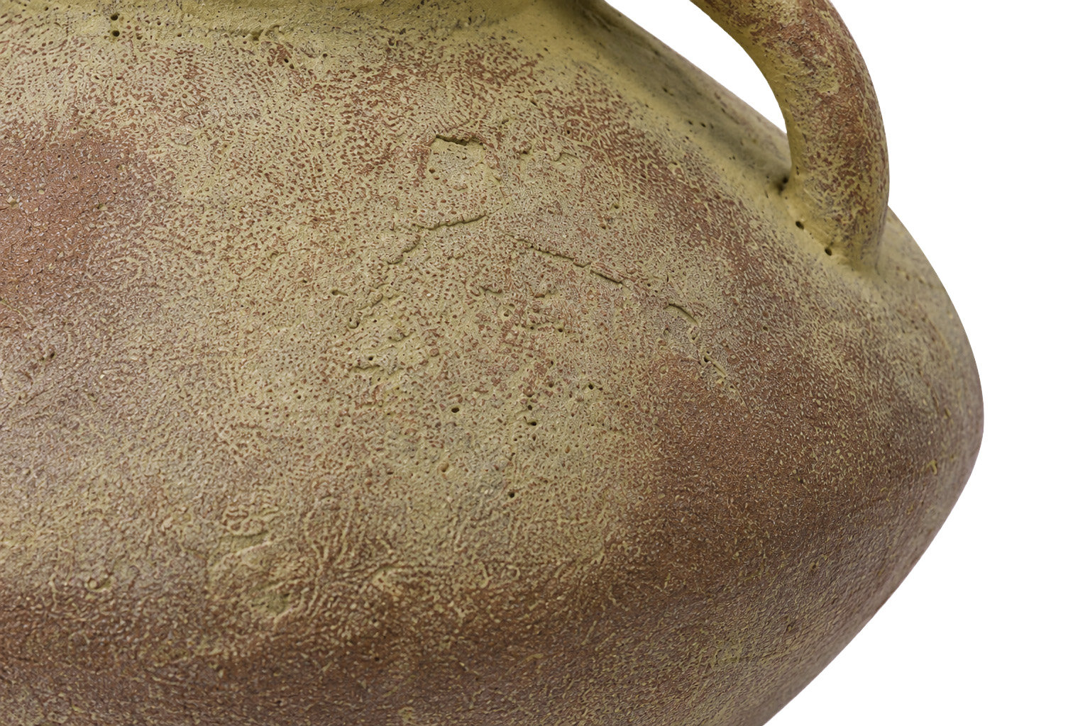 Cole and Ceramic Antique Style Textured Decorative Vase with Handles, Red