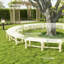 Banc d'extérieur semi-circulaire rond, banc de jardin en bois