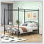 Metal CaNopy Bed Frame with Headboard and Footboard