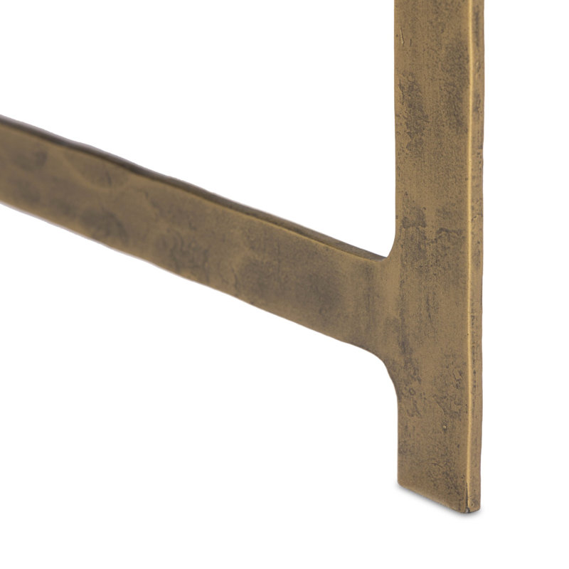 HAMMERED IRON Marble Coffee Table, White Marble Top/Black Base