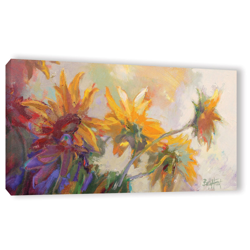 «Three Long Blossoms» par Beth A. Forst, reproduction sur toile, H 24 po x l 48 po x P 2 po, Toile tendue