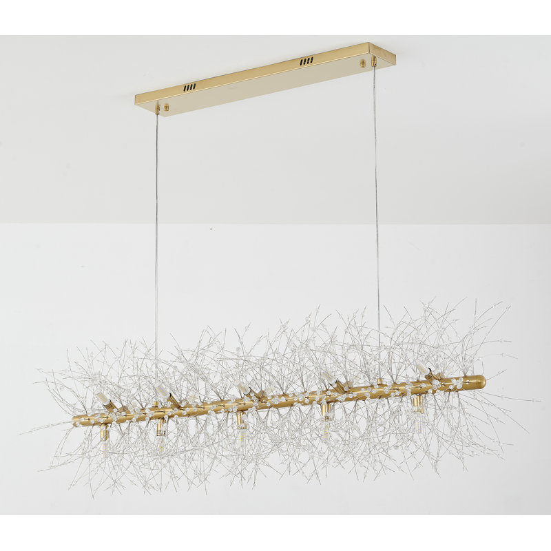 Lustre en cristal linéaire transitionnel 15 lumières