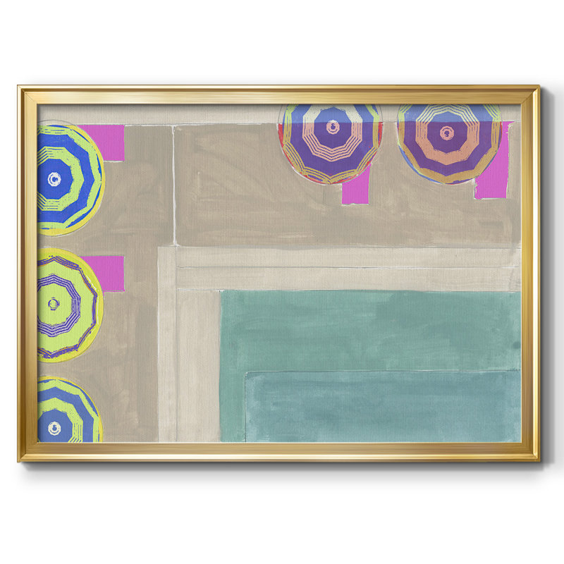 " By The Pool III ", 26" H x 38" W x 1.5" D, Gold