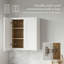 Armoire murale en bois massif blanc avec portes à fermeture douce et tablettes réglables White
