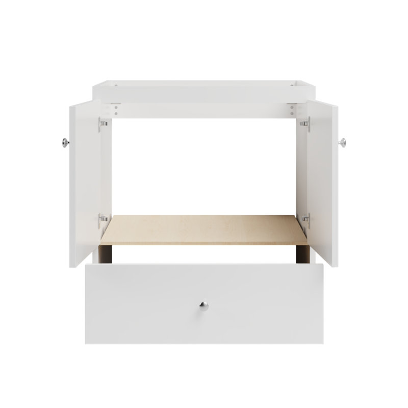 Armoire de meuble-lavabo sans comptoir H 30,5 po x P 21 po x H 34,5 po Slab, Blanc satiné
