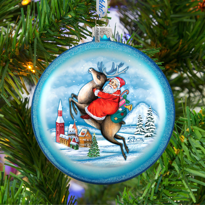 Holiday Splendor 3.5'' Handmade Glass Ball Ornament