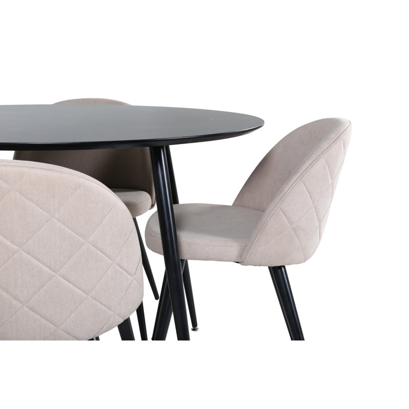 Buckelew Dining Set, Beige, Black