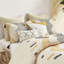 Housse de couette en coton 3 pièces double / grand, géométrique gris-jaune, torsadée, fermeture à boutons, 4 attaches de coin, décoration géométrique lavable à la machine,
