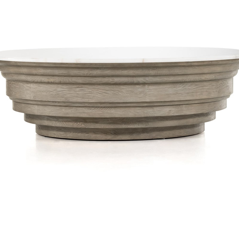 Caldwell Marble Coffee Table, White Marble