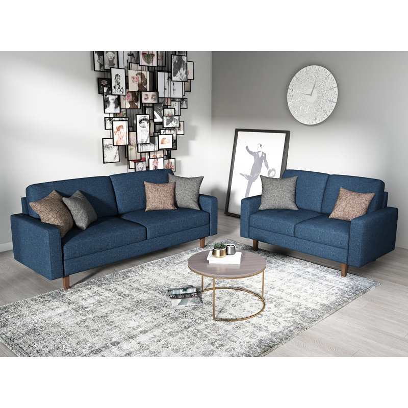 Ensemble de salon standard 2 pièces Gilbertsville, Bleu foncé
