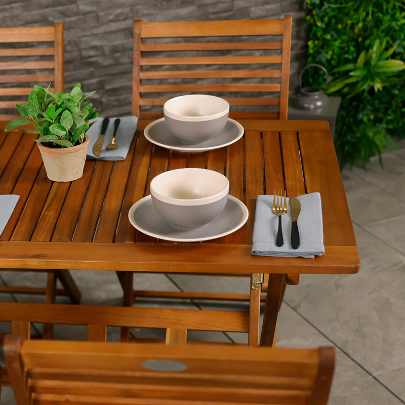4-Person Wooden patio Dining Set