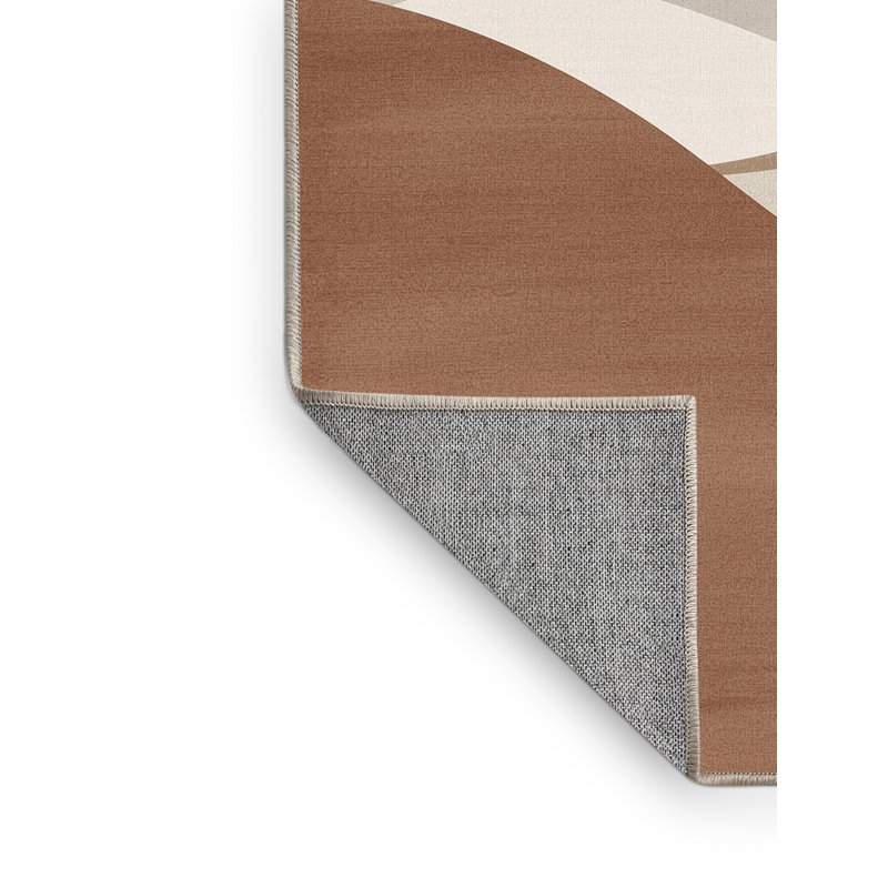 Machine Washable Godofreda Minimalist Solid Color Rug in Beige – Beige Binding, 7' Square