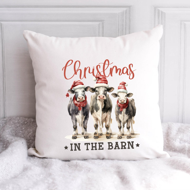 Coussin en polyester Christmas Farm_8, 18 po x 18 po