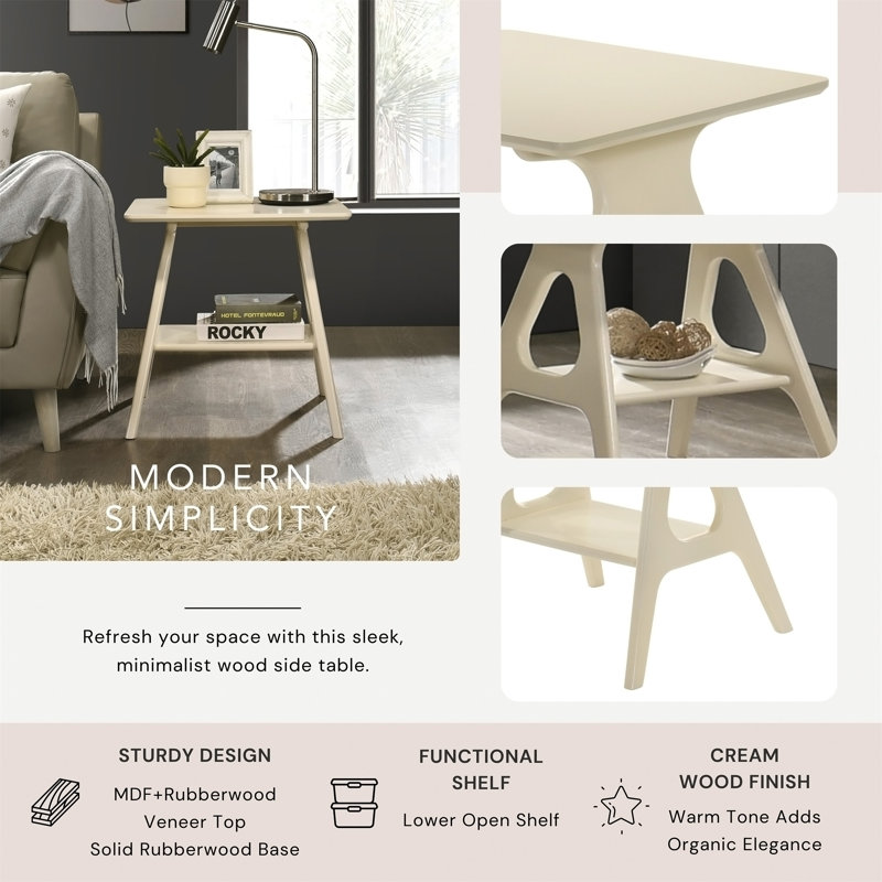 Ensemble de table basse 3 pièces Arona, Blanc cassé