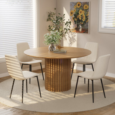 Round Pedestal Dining Table Set
