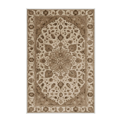 Machine Washable Tabriz Beige Area Rug