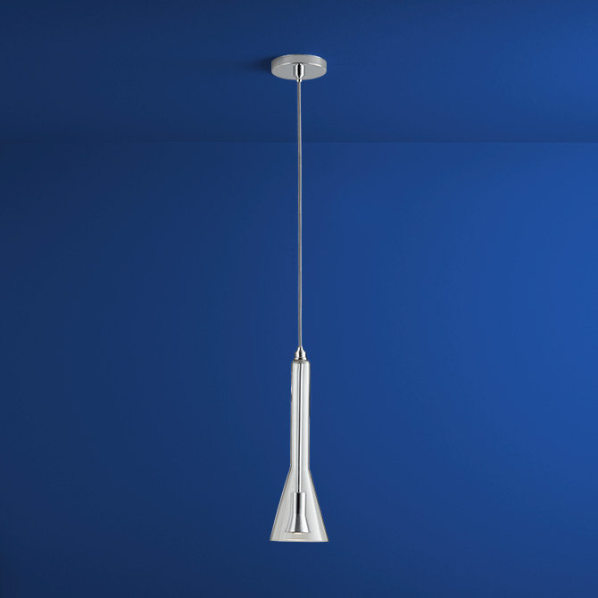 Luminaire suspendu conique 1 lumière Liberty, Chrome poli, Miroir