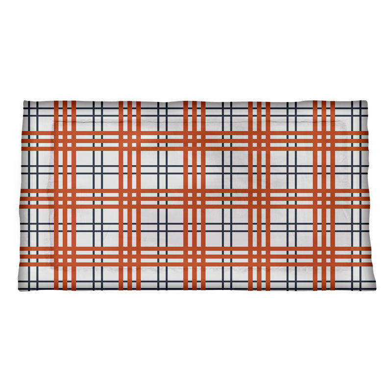 Taie décorative enveloppe de polyester Chicago, Blanc / bleu marine / orange, Simple