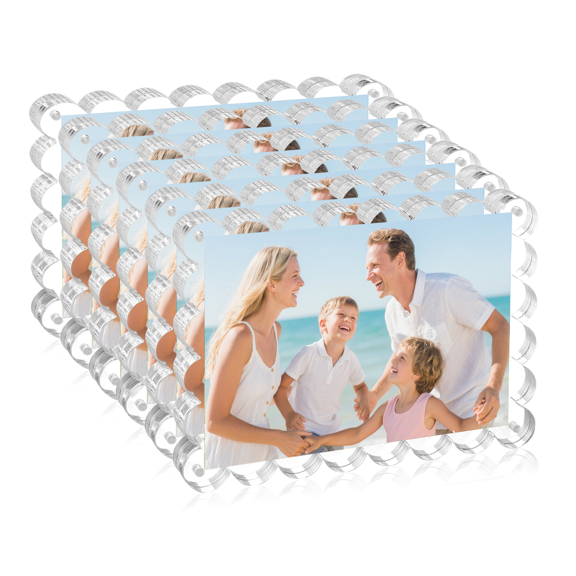 BP4U 4x6 Inch Acrylic Picture Frames, Double Sided Magnetic Clear ...