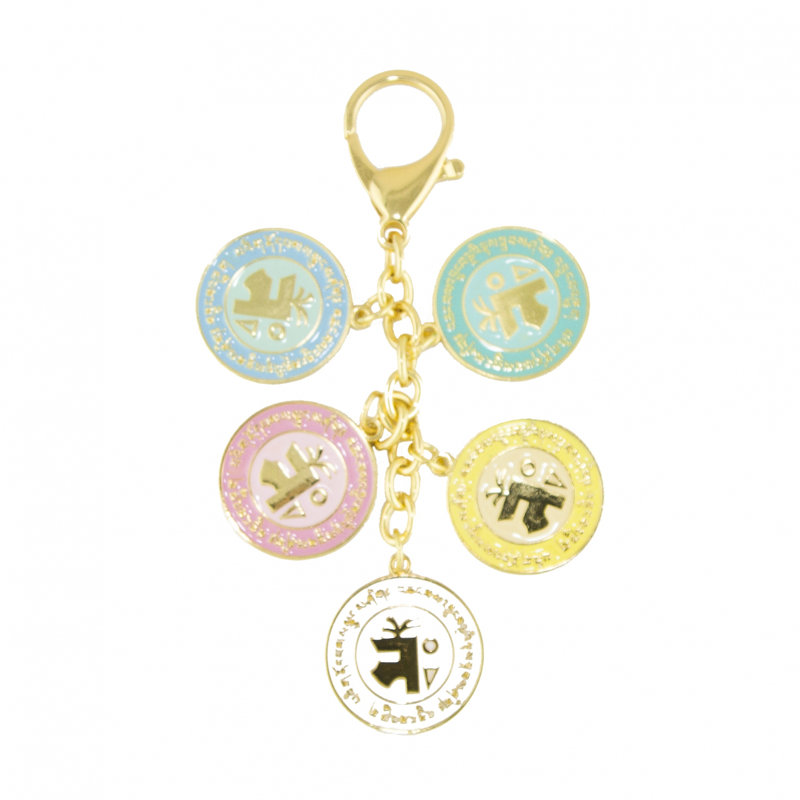 Paire de carillons Bejeweled, Bleu clair / rose / jaune