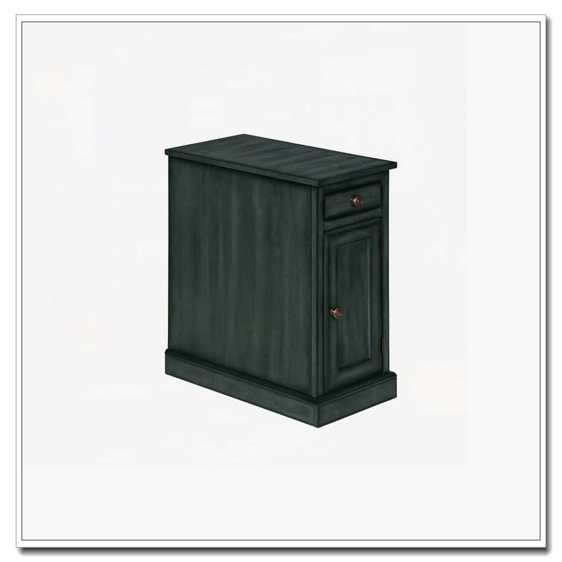 Table d'appoint avec rangement, table de bout, table d'appoint et table de chevet, Bleu vert