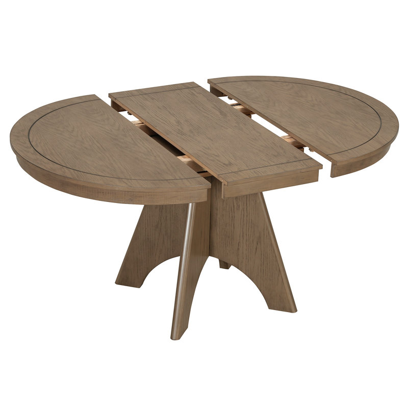 Table de salle à manger extensible vintage pour 4-6, table de cuisine rustique de 42 à 58 pouces avec finition patinée et pieds croisés robustes