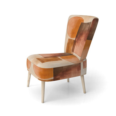 Chaise d'appoint abstraite moderne - Modern Geometric Flow II - Chaise d'appoint en terre cuite Balance I