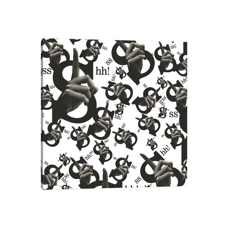 Shh All Over by Ali Gulec - Wrapped Canvas Gallery-Wrapped Canvas Giclée, 30.48 cm H x 30.48 cm W