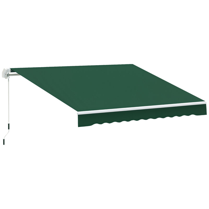 Auvent de terrasse à inclinaison manuelle, Vert, 141.7" W x 98.4" D