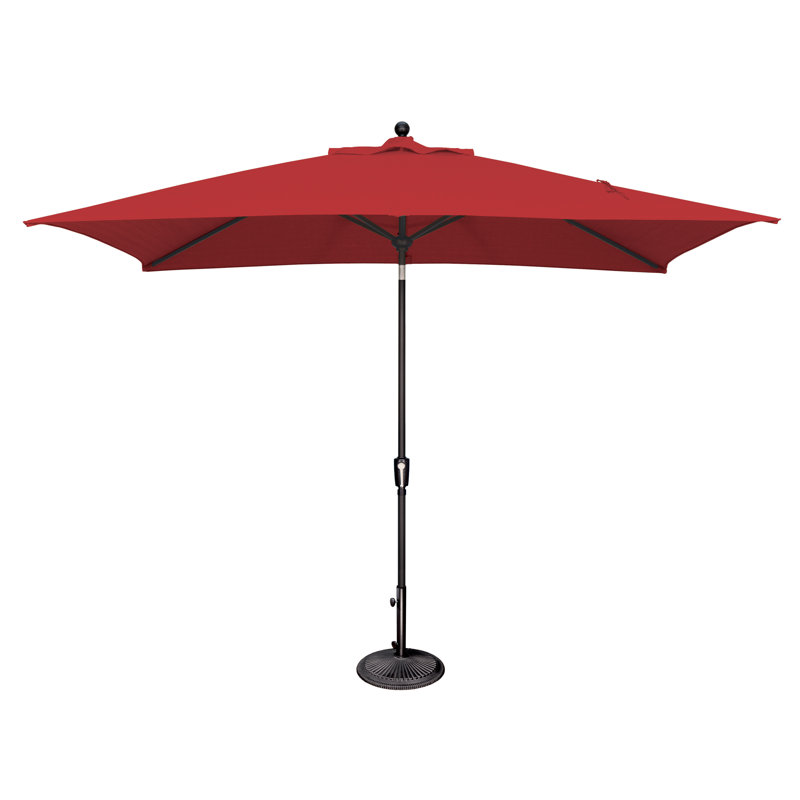 Parasol de marché rectangulaire 10 pi x 6,5 pi Launceston, Toile Sunbrella® rouge Jockey, Noir