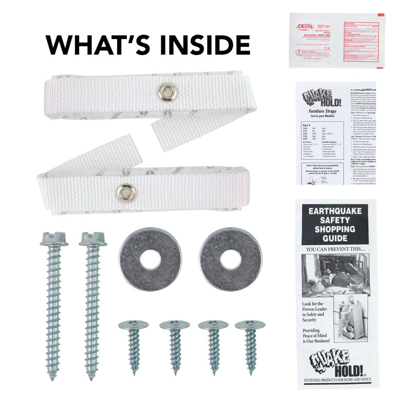 4 PC, sangle de meuble, Blanc