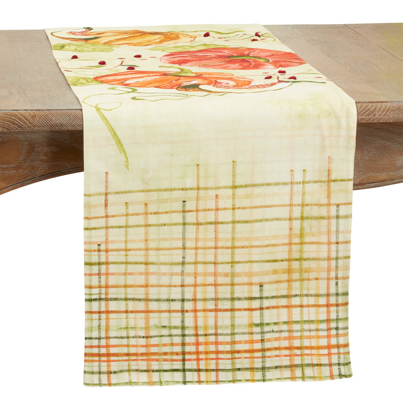 Cotton Blend Thanksgiving Table Runner