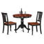 Ensemble de table de salle à manger 3 pièces pour petits espaces comprenant une table de cuisine ronde avec piédestal et 2 chaises de salle à manger, 36 po x 36 po, lin blanc-285938731-285938725-285938735