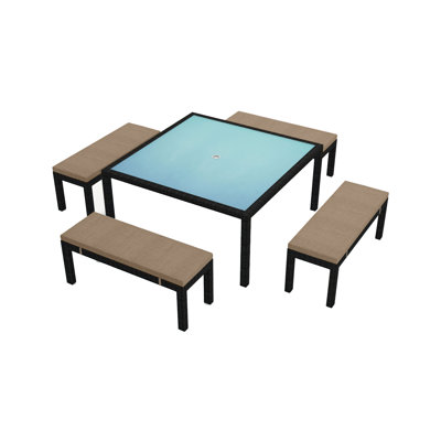 Urbana Outdoor 5 - Piece Dining Set with Cushions