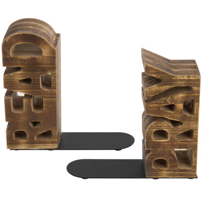 Rustic Wood Bookends