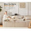 Canapé modulaire 120 po avec deux repose-pieds modulaires en tissu de luxe Boucle-102466398