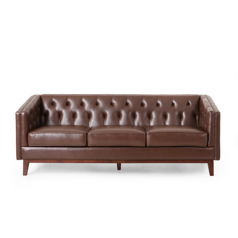 Davidjohn Mirod 81'' Sofa with Tufted Back Solid Wood Legs Elegant Retro Design for Living Room and Study